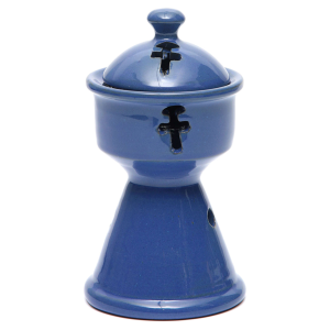 Brûle-encens en céramique bleue d’Ethiopie