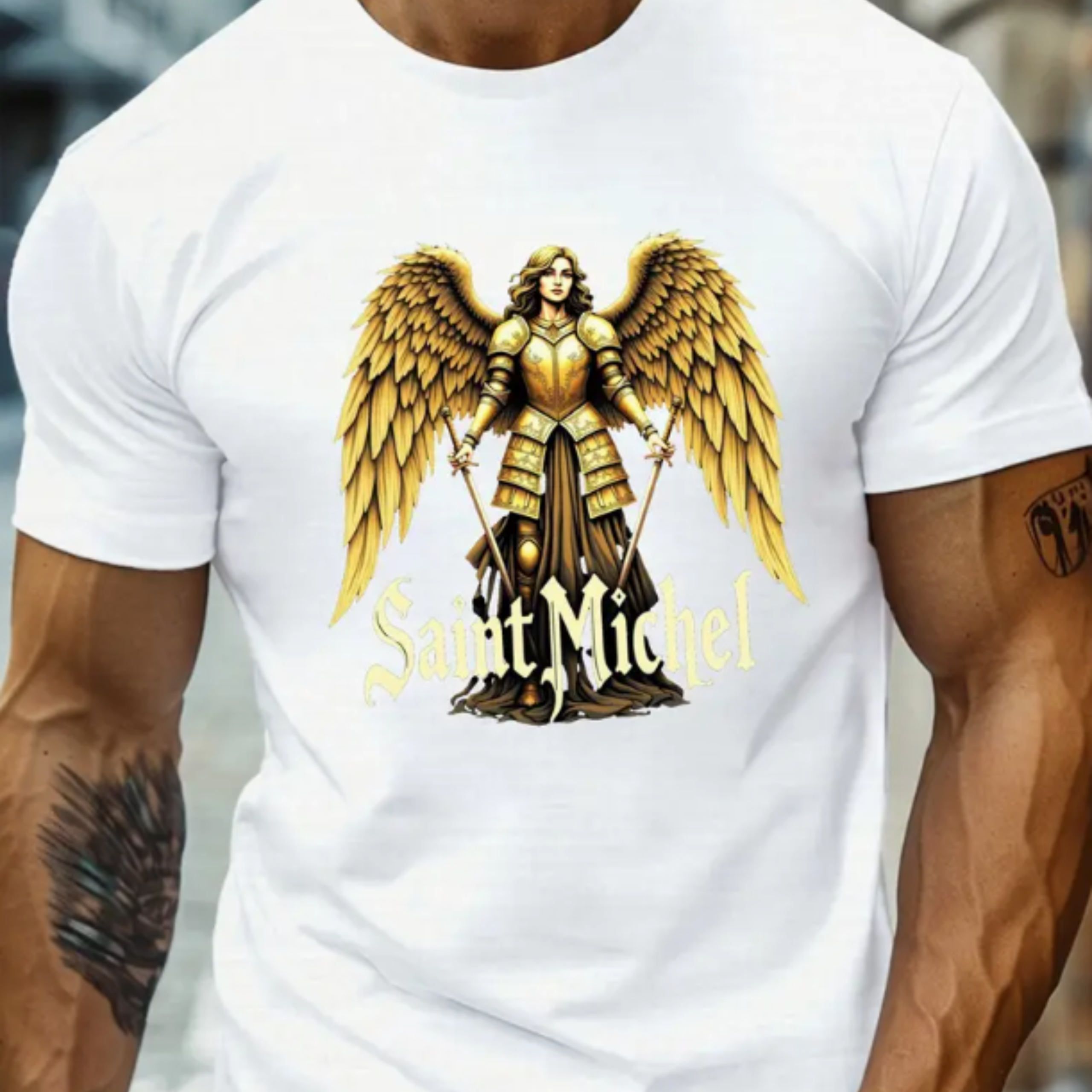 Tee Shirt SAINT MICHEL archange - homme, manches courtes