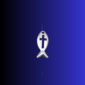 ICHTUS petit pendentif en métal argenté