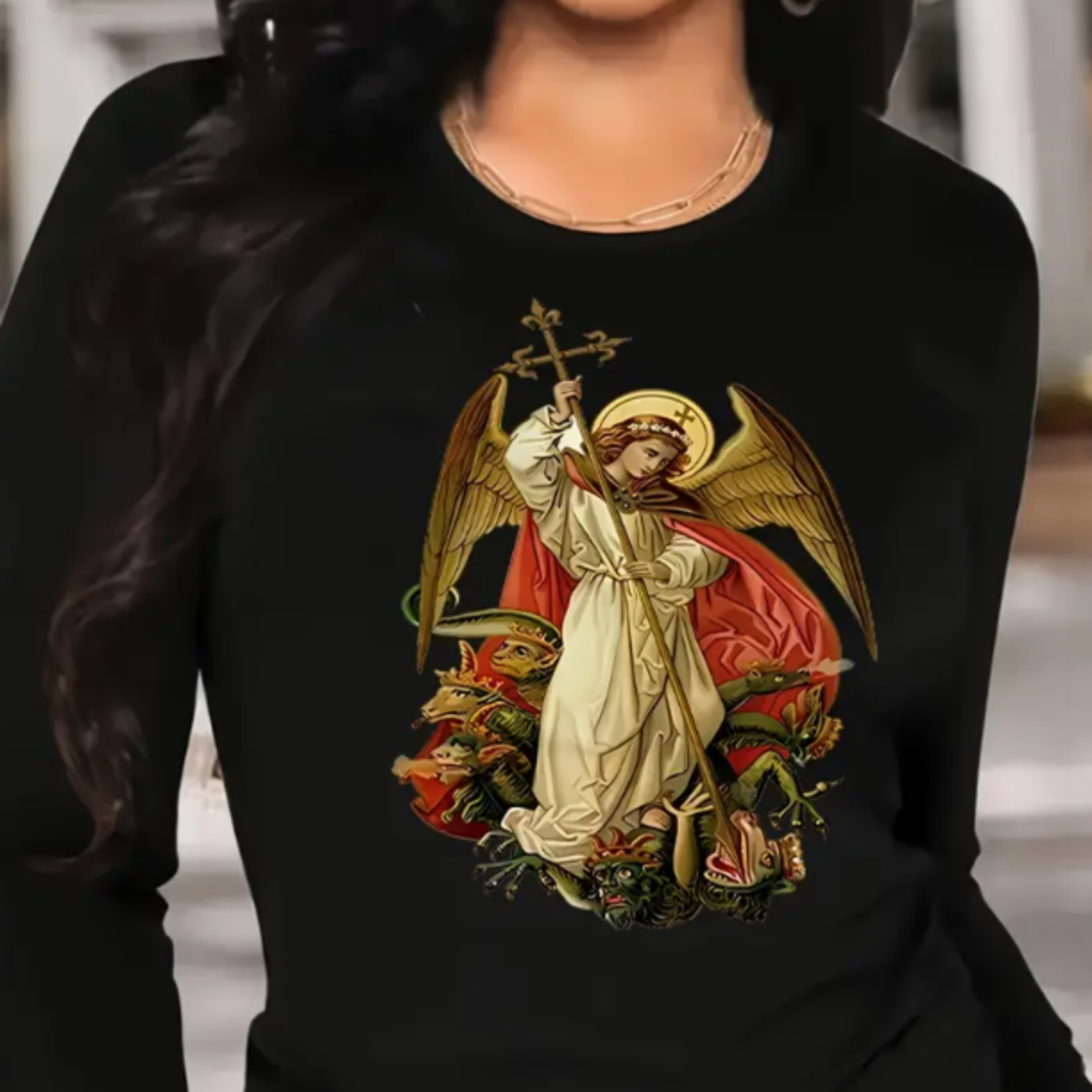 Tee Shirt SAINT MICHEL archange - femme, manches longues