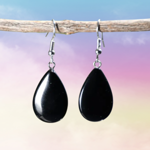 BOUCLES D’OREILLES en Agate noire