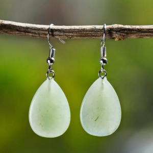 BOUCLES D’OREILLES en aventurine (verte)