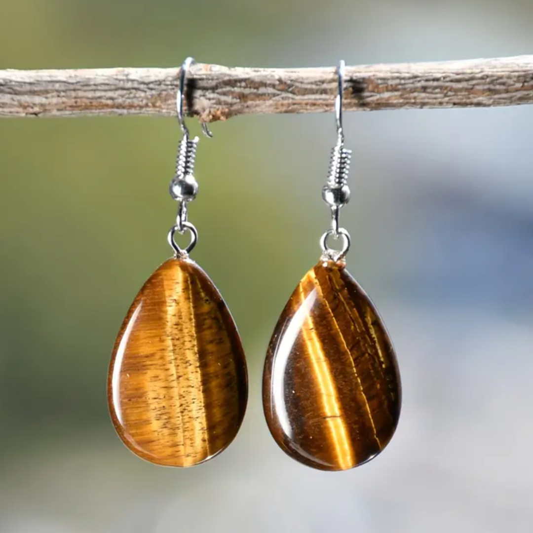 BOUCLES D’OREILLES en Œil de tigre