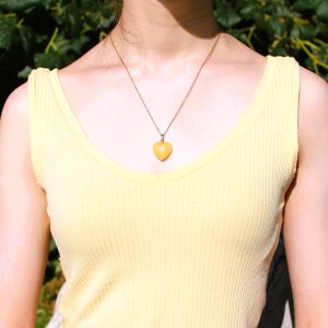 PENDENTIF CŒUR EN CITRINE - chakra solaire