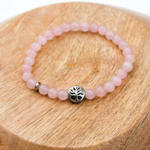 BRACELET en QUARTZ ROSE  -