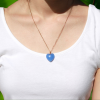 PENDENTIF CŒUR EN AGATE BLEUE - chakra de la gorge – Image 2