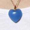 PENDENTIF CŒUR EN AGATE BLEUE - chakra de la gorge – Image 4