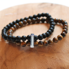 BRACELET en ONYX & ŒIL DE TIGRE  - confiance & protection