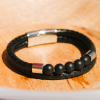 BRACELET en ONYX & CUIR - pour homme – Image 3