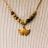 Collier FEUILLE DE GINGKO - perles de jaspe