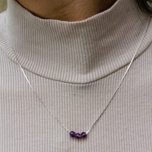 Chaîne en argent & perles d'améthyste