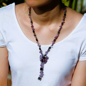 Collier d'attraction / purification : MAGNETITE & AMETHYSTE