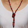 Collier d'attraction / vitalité, santé : MAGNETITE & AGATE ROUGE