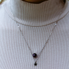 Chaîne en argent, perle d'améthyste, étoile d'argent : éveil spirituel