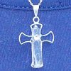 CROIX EN CRISTAL DE ROCHE ET ARGENT