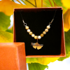 Collier FEUILLE DE GINGKO - perles de jaspe – Image 2
