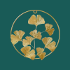 Décoration murale - motif GINGKO feuille d'or