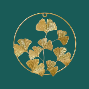 Décoration murale - motif GINGKO feuille d'or