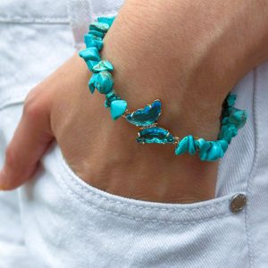 BRACELET MINCEUR EN HAWLITE & PAPILLON (transformation heureuse)