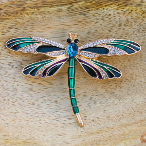 BROCHE LIBELLULE Bleu-Vert (protection)