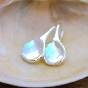 Boucles d'oreilles en pierre de lune - forme "goutte"