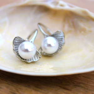 Boucles d'oreilles Perles et Gingko Biloba