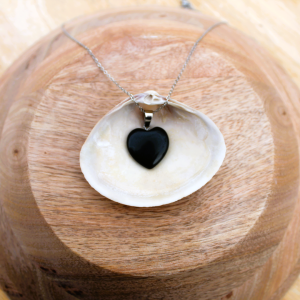 PENDENTIF CŒUR en OBSIDIENNE