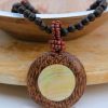 COLLIER ETHNIQUE - nacre, perles de bois