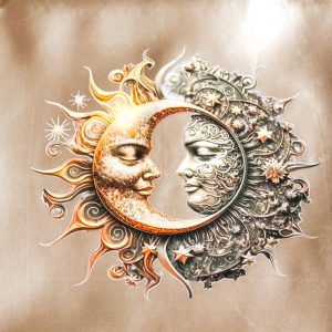 NAPPE DE VOYANCE - lune & soleil, rêve de satin