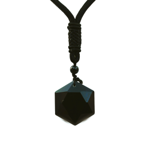 AMULETTE en OBSIDIENNE NOIRE - protection des ondes négatives