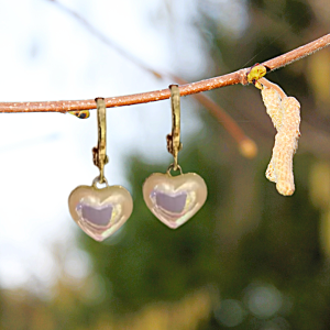 BOUCLES d'oreilles CŒUR DE PERLES