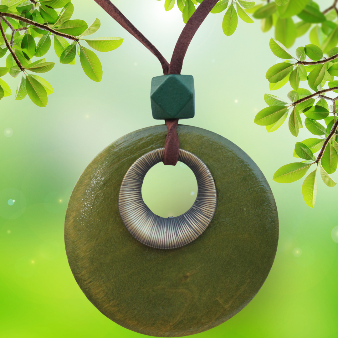 COLLIER ETHNIQUE - vert et cuivre – Image 2