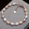 BRACELET en nacre - perles roses, blanches et bronze – Image 3