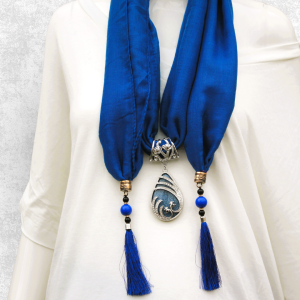 FOULARD-BIJOU  bleu profond