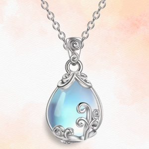 PENDENTIF en PIERRE DE LUNE - goutte enchâssée